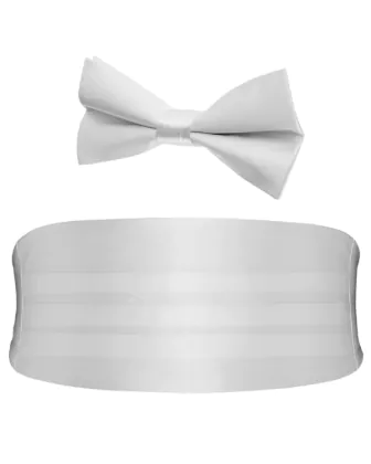 Set, Kummerbund und Fliege für Jungen, Weiß