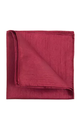 Bordeaux Rotes Einstecktuch, Dupion-Optik