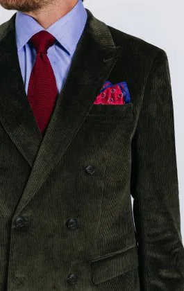 Grüner Cordjacke, Zweireihig