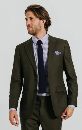 Dunkelgrün Twill Anzug Jackett