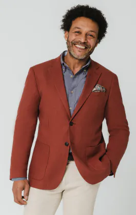 Terrakotta Jacke aus Leinen