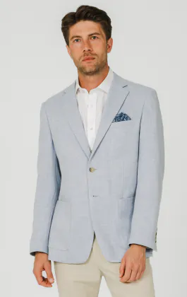 Hellblaue Jacke aus strukturiertem Gewebe