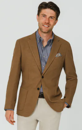 Mittelbraune Ramie-Jacke