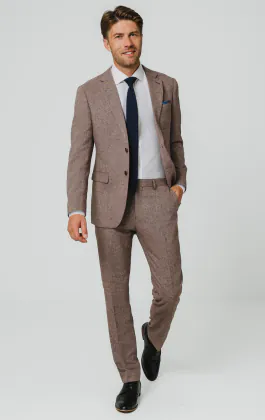 Rotholz Fischgrätenmuster Tweed Anzug Jackett