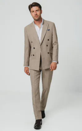 Kamelbraun Twill Tweed Anzug Jackett