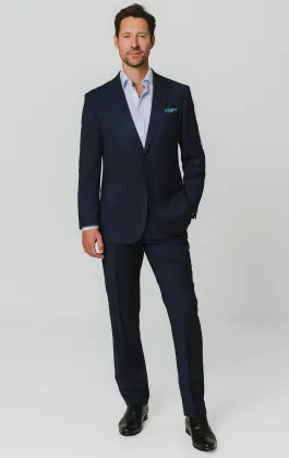 Marineblaues mit Birdseye-Muster Anzugjacke