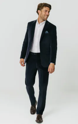 Marineblaue Cordjacke