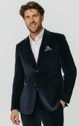 Marineblaue Cordjacke