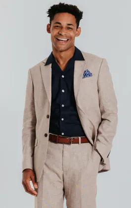 Leinen Blazer, Sandfarben