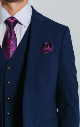 Blau Slim-Fit Anzug Jackett