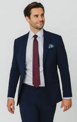 Blau Slim-Fit Anzug Jackett