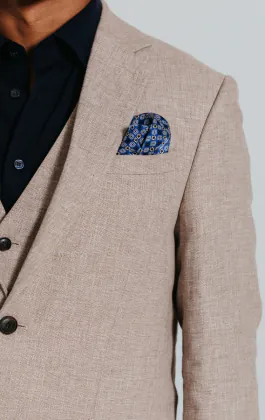 Leinen Blazer, Sandfarben, Slim-Fit