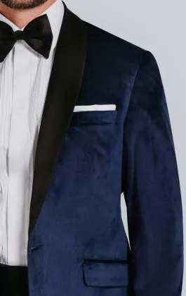 Samt Jackett in Marineblau