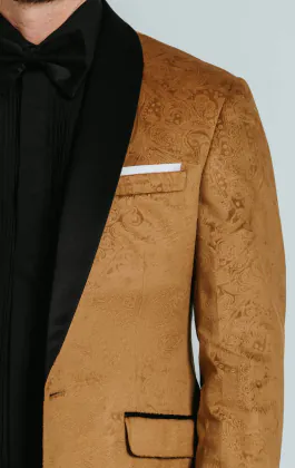 Samt Smoking, Gold mit Paisleymuster
