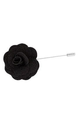Reversnadel, Blumenmotiv, Schwarz