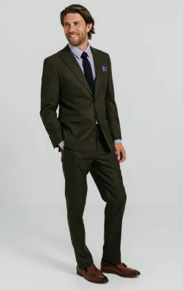 Dunkelgrün Twill Anzug
