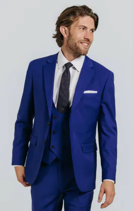 Leuchtend Blau 3-Teilig Anzug