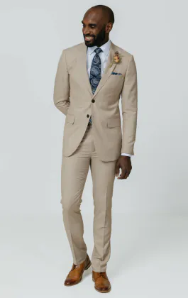 Stone Sharkskin Slim Fit Anzug