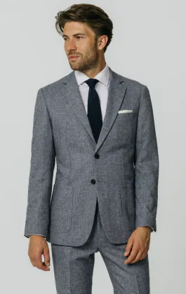 Blau Donegal Tweed Anzug