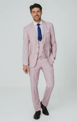 Rosa Sharkskin 3-Teilig Anzug