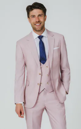 Rosa Sharkskin 3-Teilig Anzug