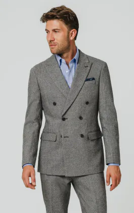 Grau Twill Tweed Anzug