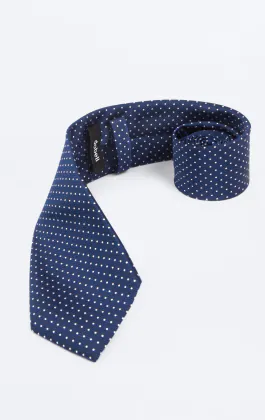 Blaue Krawatte mit Weißem Punkt