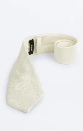 Cremefarbene Paisley-Krawatte
