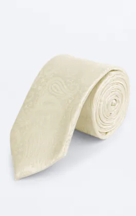 Cremefarbene Paisley-Krawatte