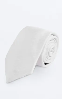 Krawatte, Dupion-Optik, weiß