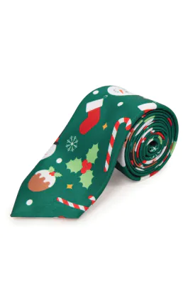 Grüne Santa & Helfer Weihnachts Krawatte