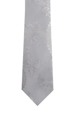 Dobell Krawatte, für Jungen, Paisley, Silber
