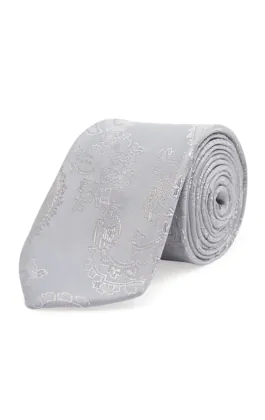 Dobell Krawatte, für Jungen, Paisley, Silber