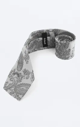Dobell Krawatte, Paisley, Grau