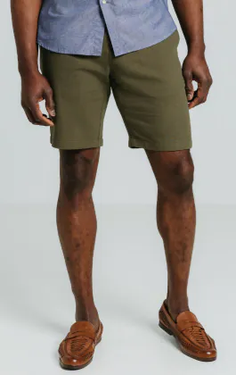 Grün Shorts aus Leinen-Twill