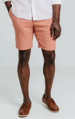 Korallenrote Shorts aus Leinentwill