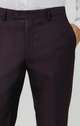 Brombeer Twill Anzughose