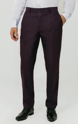 Brombeer Twill Anzughose