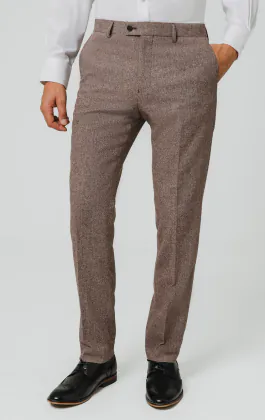 Rotholze Fischgrätenmuster Tweed Anzug Hose