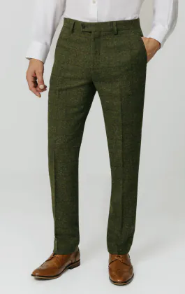 Tweed Hosen, Grün, Großes Karo