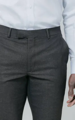 Dobell Grau Slim-Fit Anzug Hose