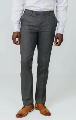 Dobell Grau Slim-Fit Anzug Hose