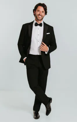 Schwarzer Slim-Fit Smoking mit Fallendes Revers