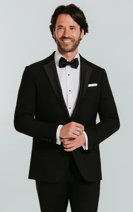 Schwarzer Slim-Fit Smoking mit Fallendes Revers