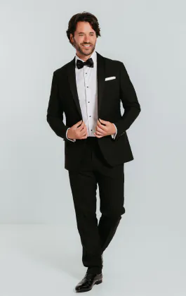 Schwarzer Slim-Fit Smoking mit Schalkragen