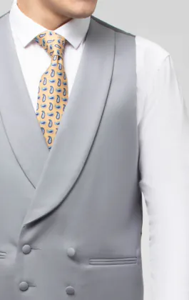 Exklusive Traditionelle Hochzeitsweste, Taubengrau, Zweireich, 100% Wolle