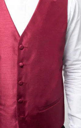 Bordeaux Rote Weste, Dupion-Optik
