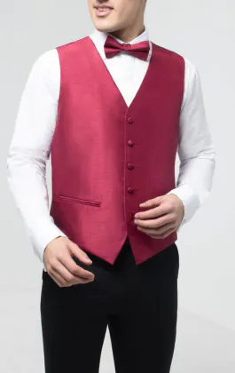 Bordeaux Rote Weste, Dupion-Optik