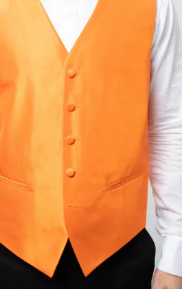 Orange Weste, Dupion-Optik