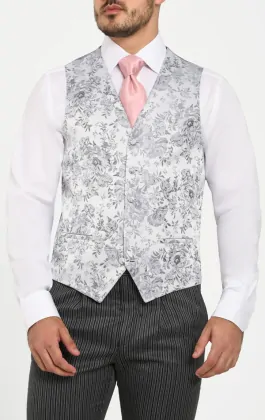 G.O.L. Jungen Trachtenweste Mit Krawatte - Jacquard Blümchen-Muster